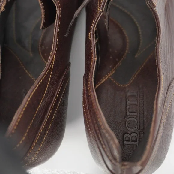 Born Mary Jane Oxford Heels Brown Lace Up Dark Academia Steampunk Lolita Size 10 - Picture 9 of 13